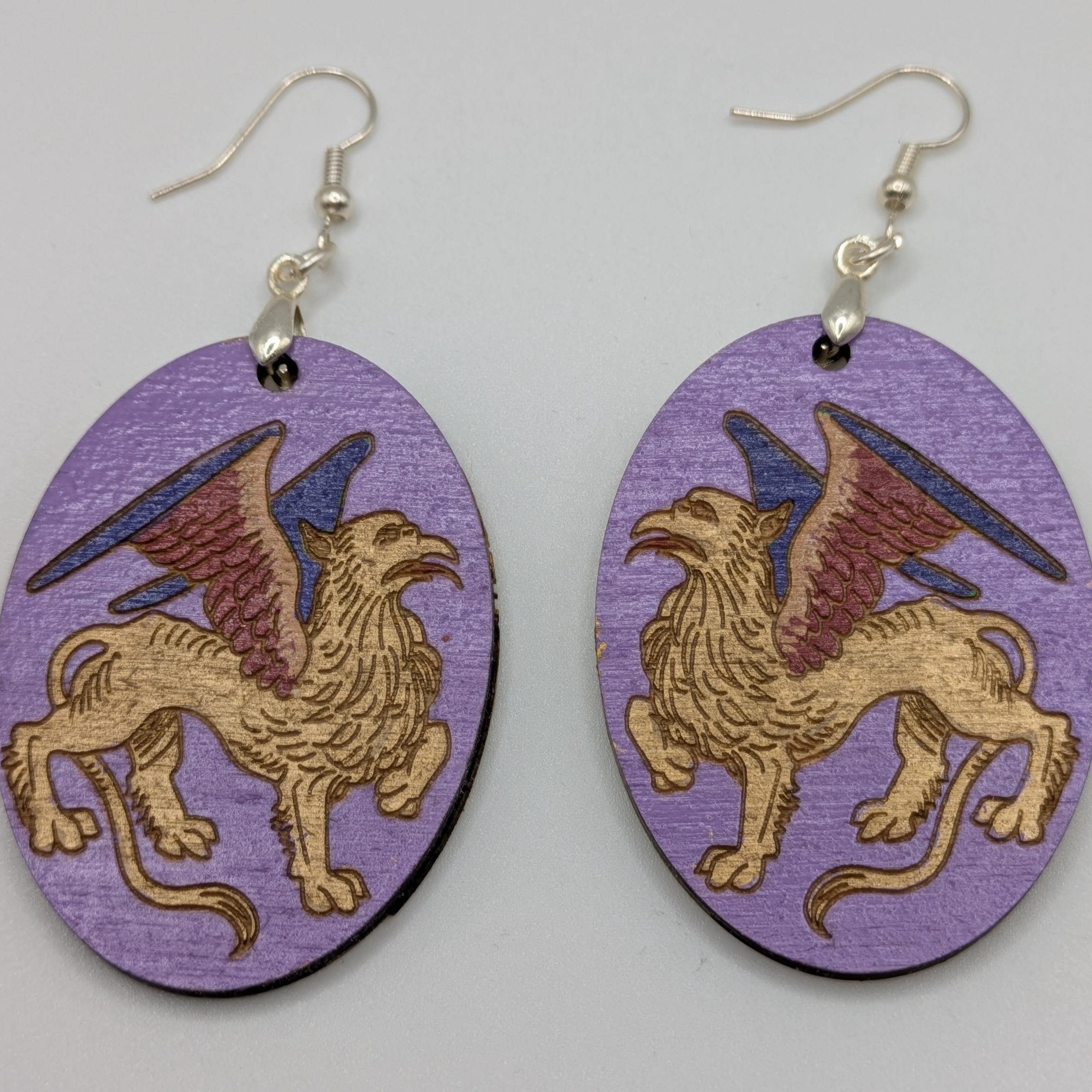 Hand-Painted Historical Pendant Earrings