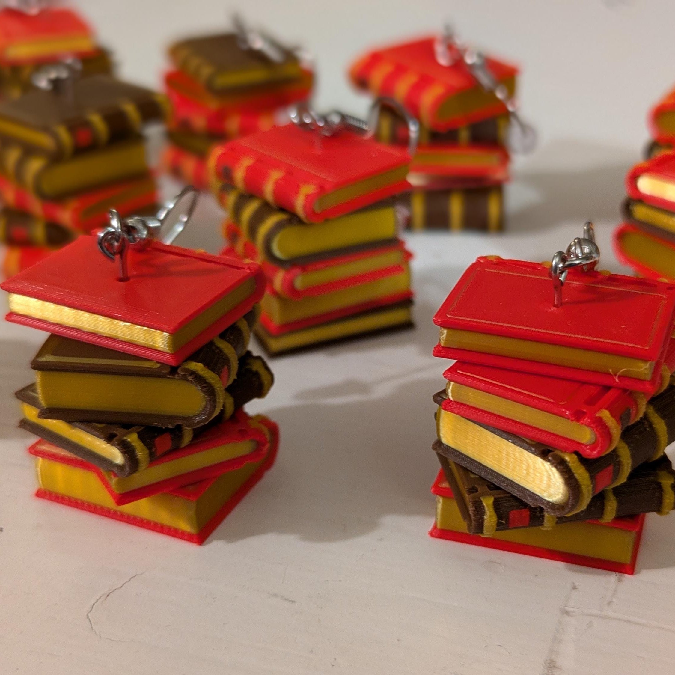 Rotating Book Stack Earrings