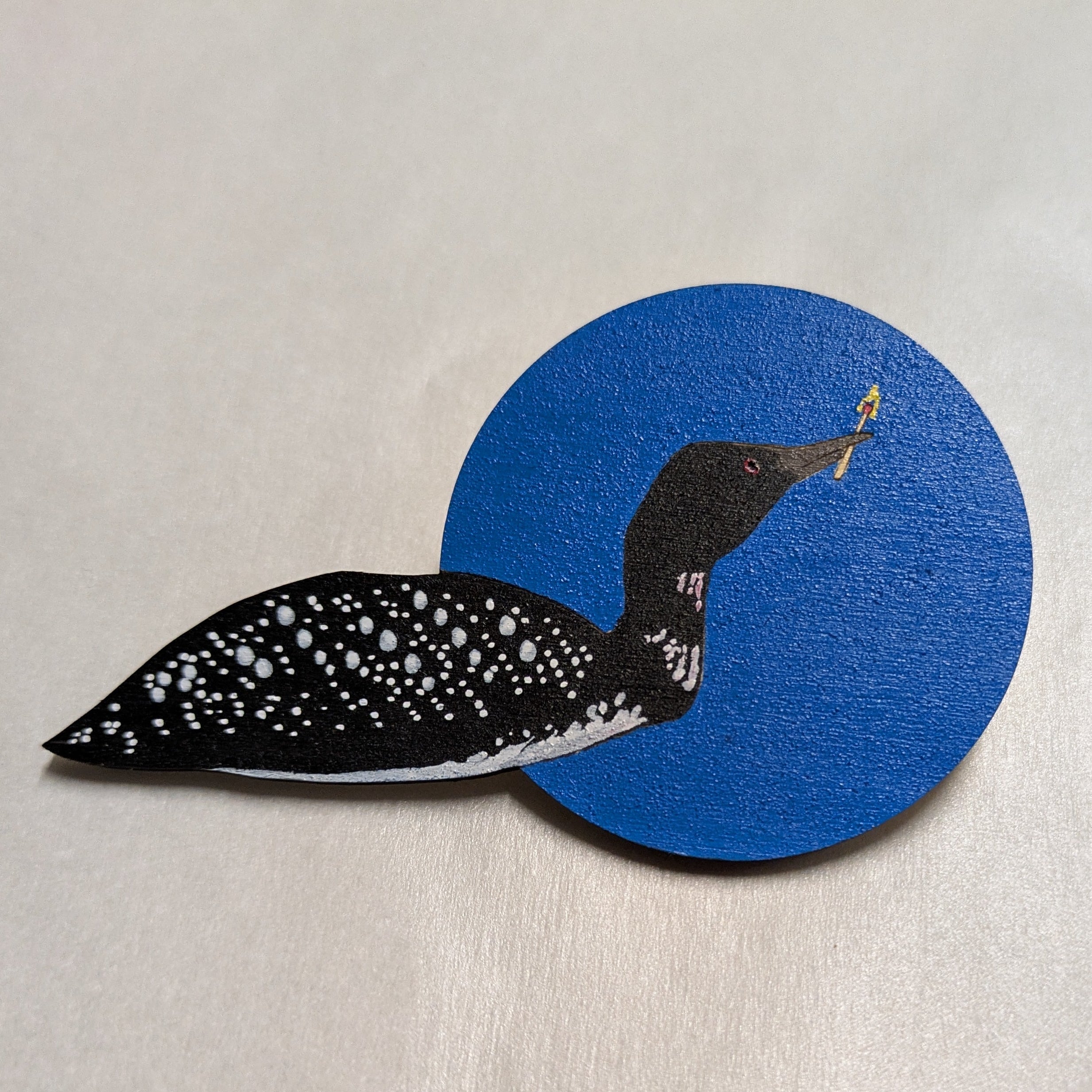Hand-Painted Creative Resistance Loon Light Pin