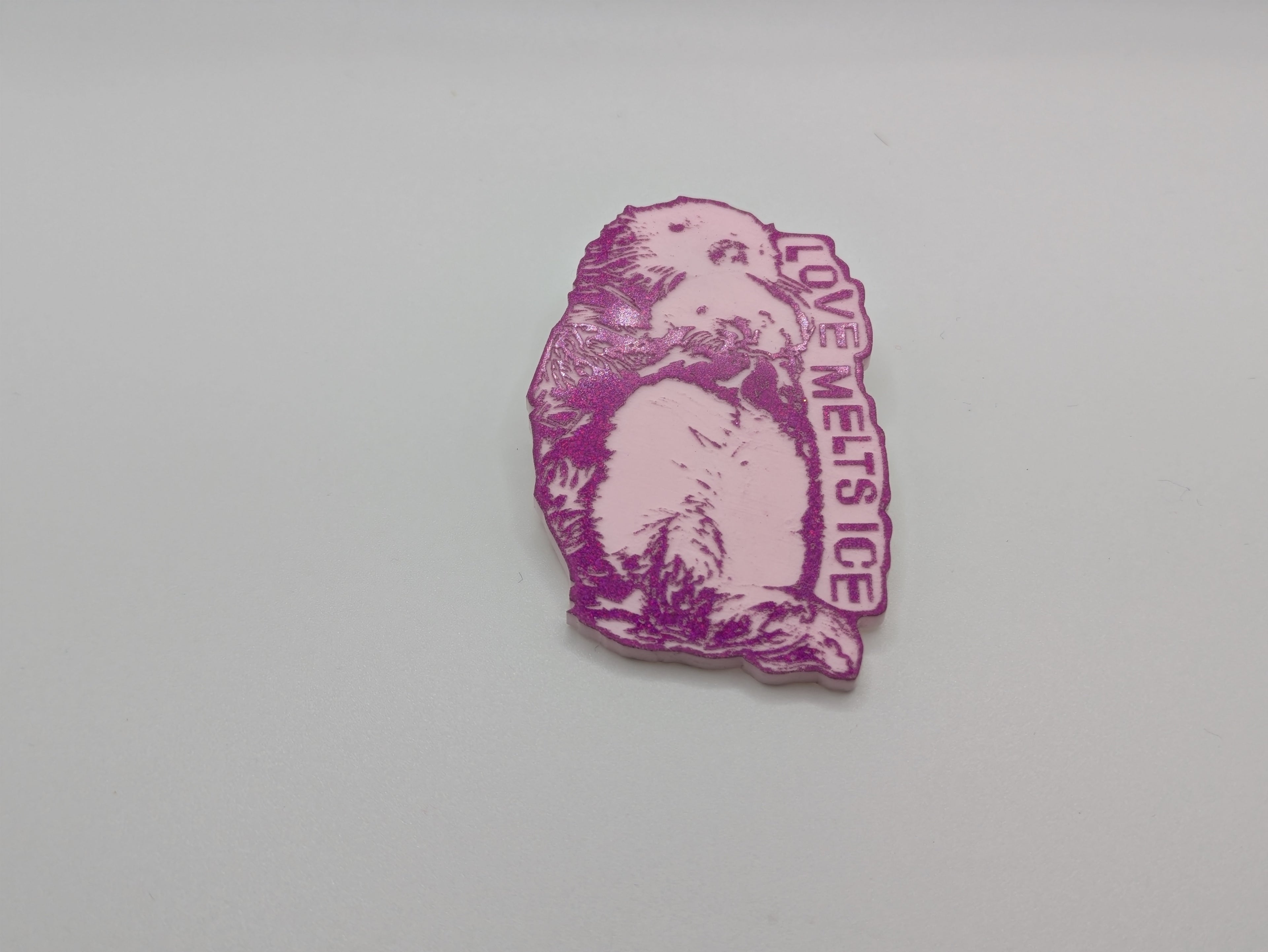 Big Purple Studio's Love Melts Ice Otter Earrings & Pins - Smitten Kitten Variant