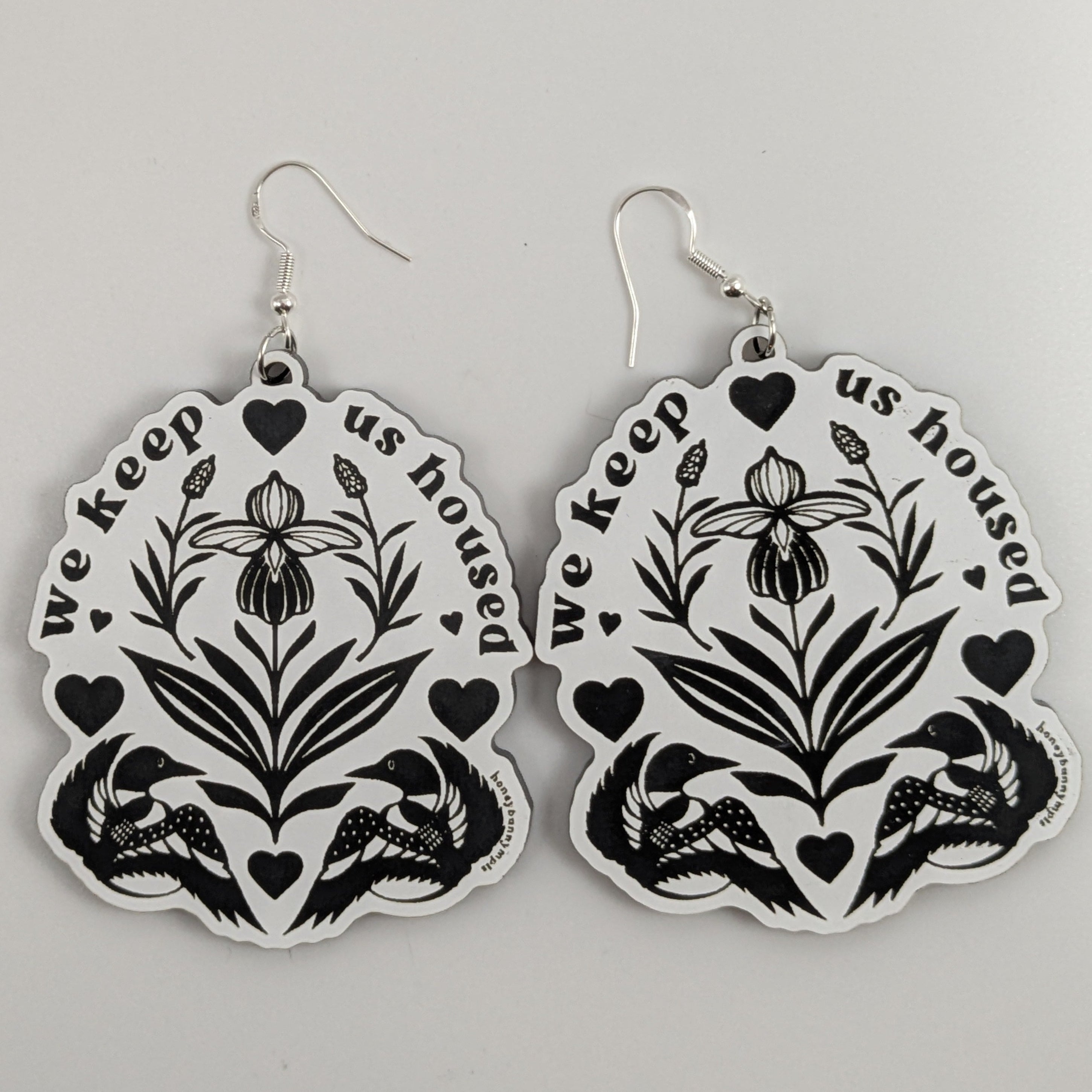 Honey Bunny's We Keep Us Housed Creative Resistance Earrings & Pins