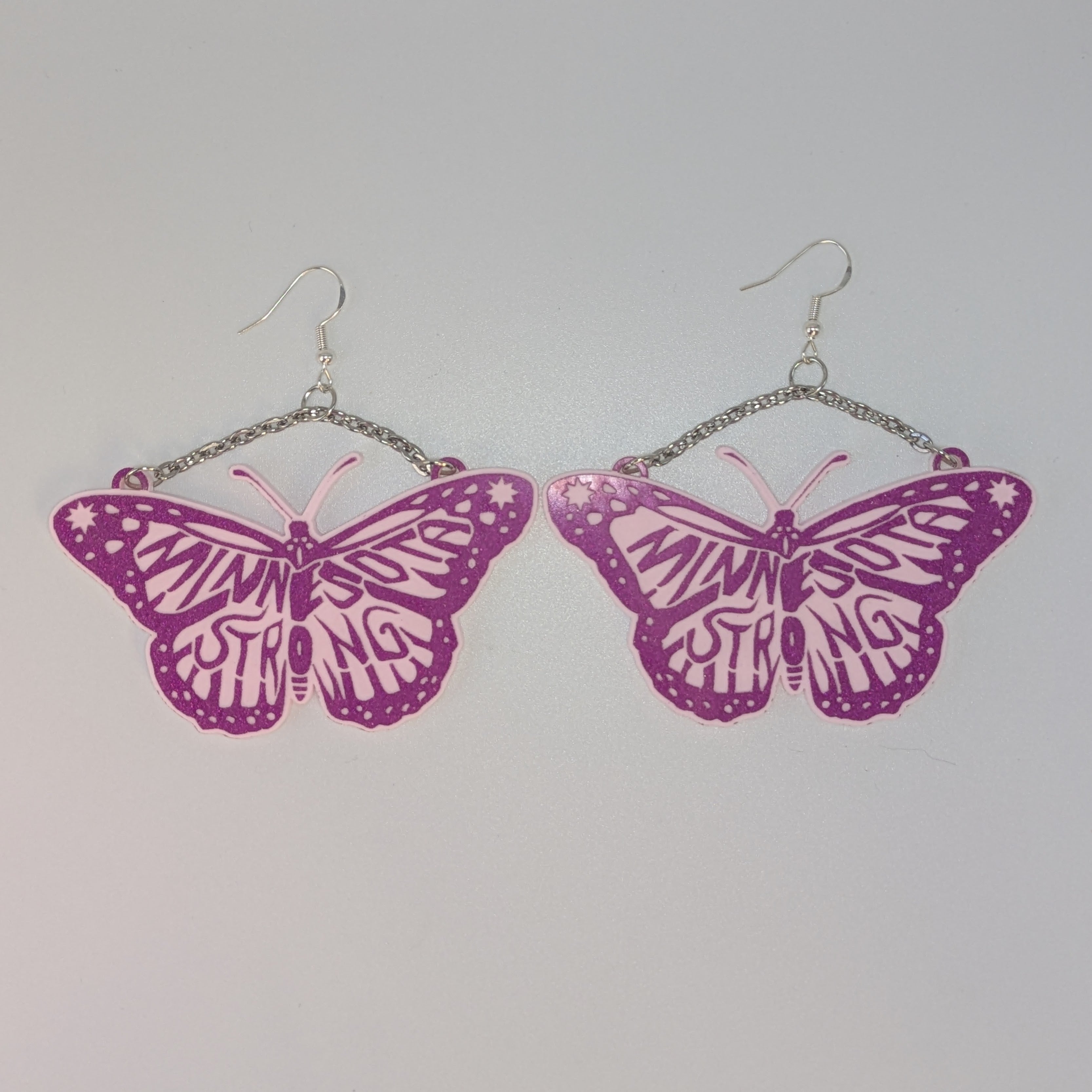 Minnesota Strong Creative Resistance Butterfly Earrings & Pins - Smitten Kitten Variant