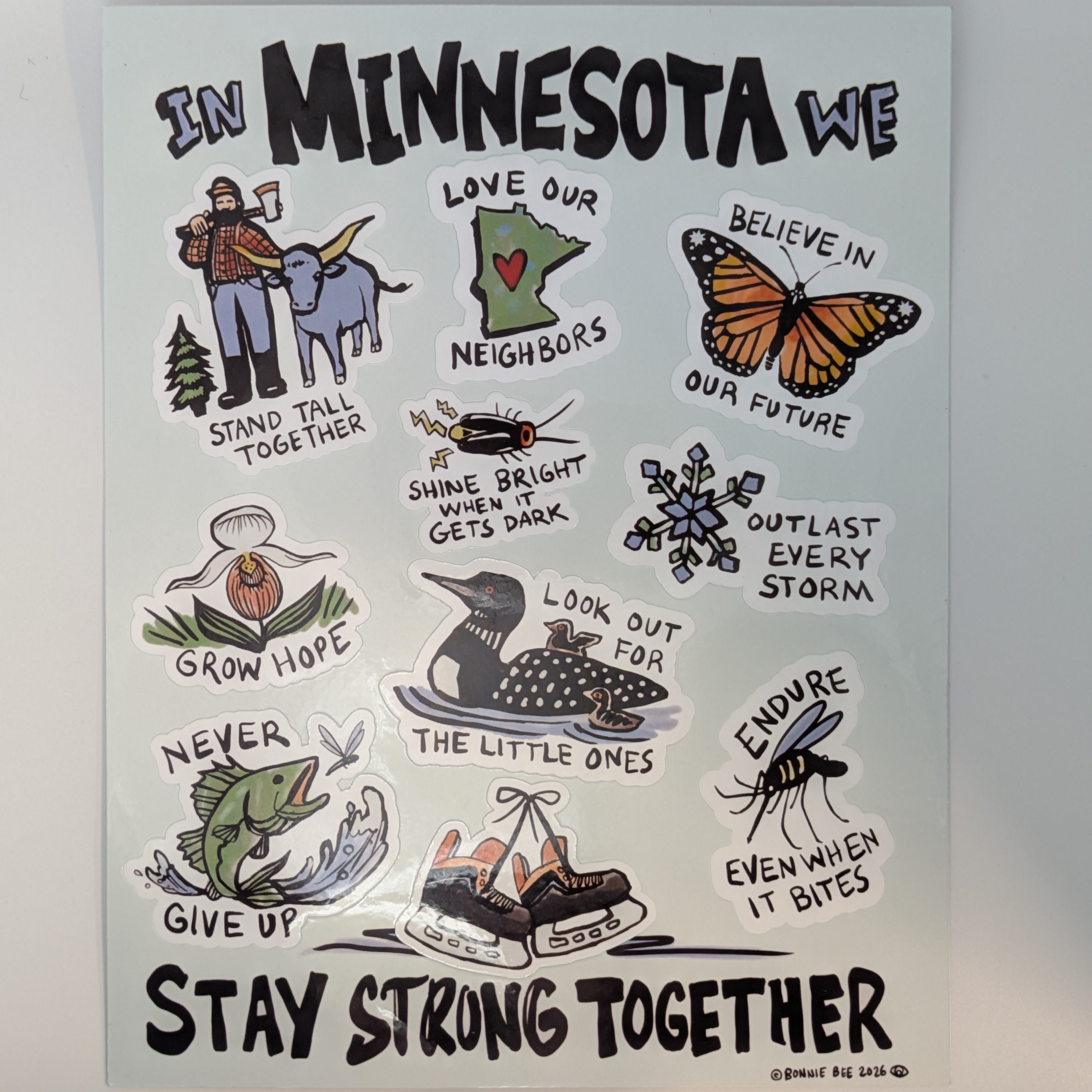 Bonnie Bee's Stay Strong Together Creative Resistance Sticker Sheet