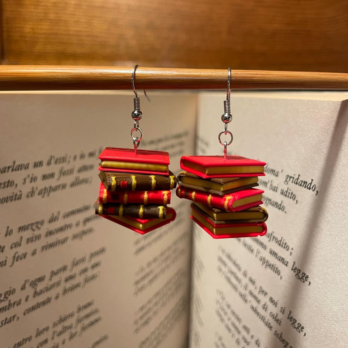Rotating Book Stack Earrings