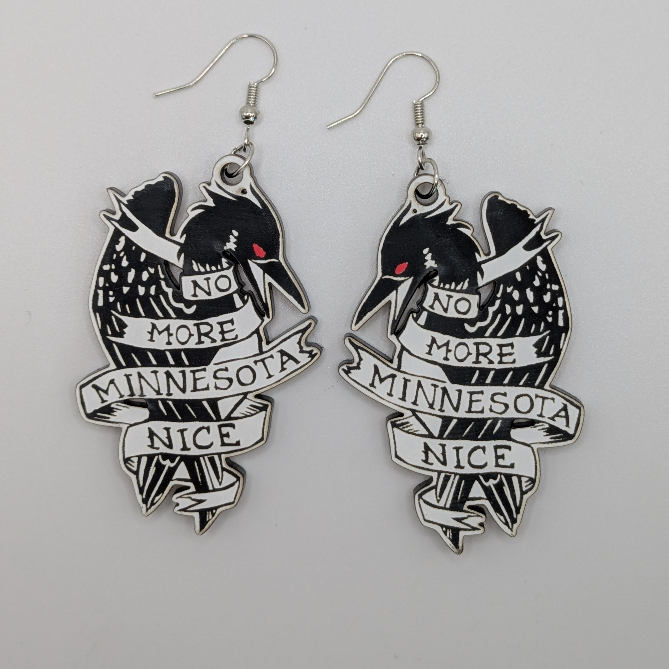 North Star Rebellion's No More MN Nice Earrings and Pins
